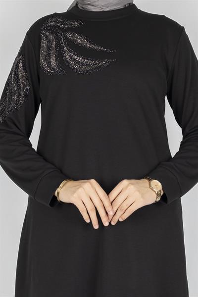Büyük Beden Tunik Siyah OTW2117