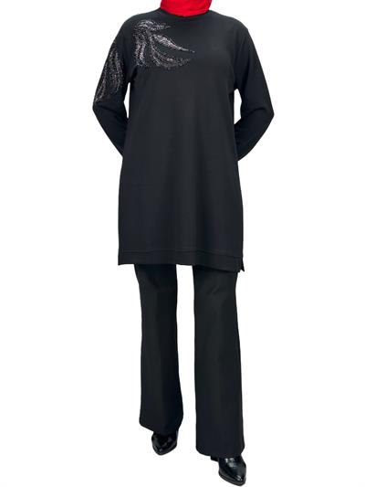 Büyük Beden Tunik Siyah OTW2117