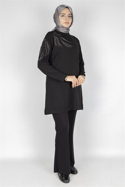 Büyük Beden Tunik Siyah OTW2117