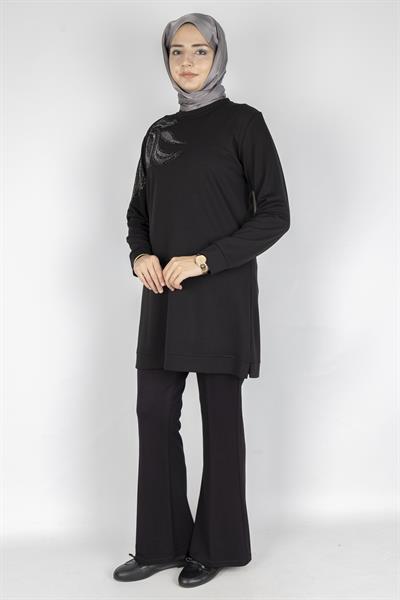 Büyük Beden Tunik Siyah OTW2117