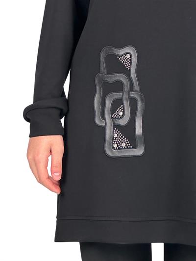 Büyük Beden Tunik Siyah OTW2123