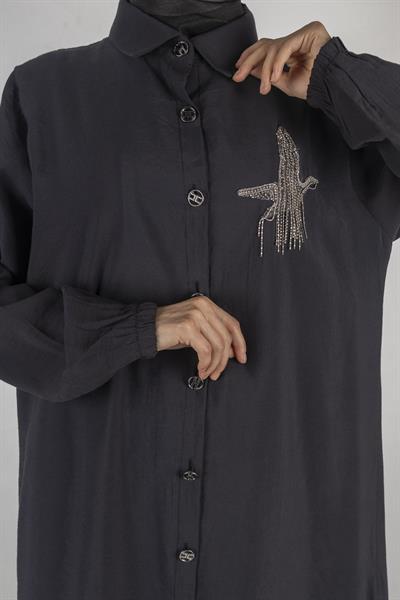 Büyük Beden Tunik Siyah OTW490