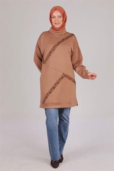 Büyük Beden Tunik Sütlü Kahve OTW20110