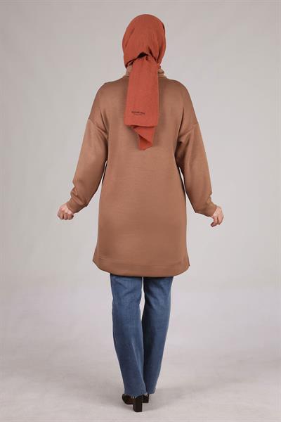 Büyük Beden Tunik Sütlü Kahve OTW20110