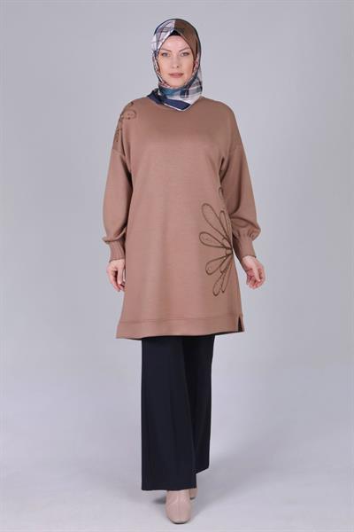 Büyük Beden Tunik Sütlü Kahve OTW20112
