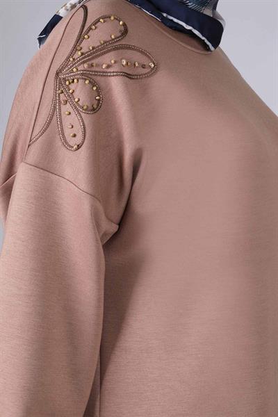 Büyük Beden Tunik Sütlü Kahve OTW20112