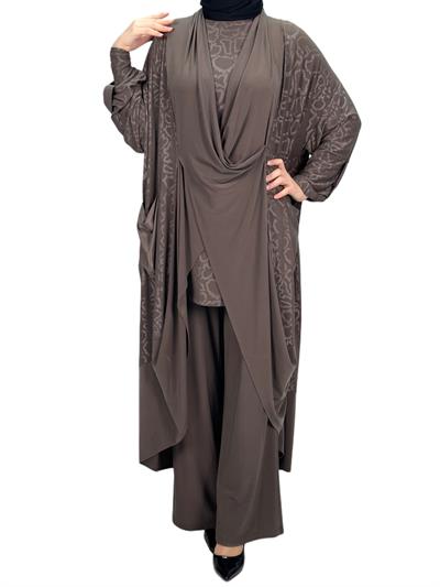 Büyük Beden Üçlü Takım Kahve OTW43813