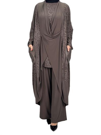 Büyük Beden Üçlü Takım Kahve OTW43813