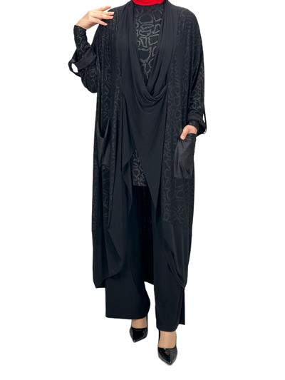 Büyük Beden Üçlü Takım Siyah OTW43813