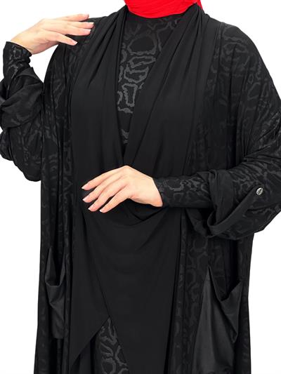 Büyük Beden Üçlü Takım Siyah OTW43813