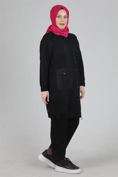 Büyük Beden Üçlü Takım Siyah OTW70012