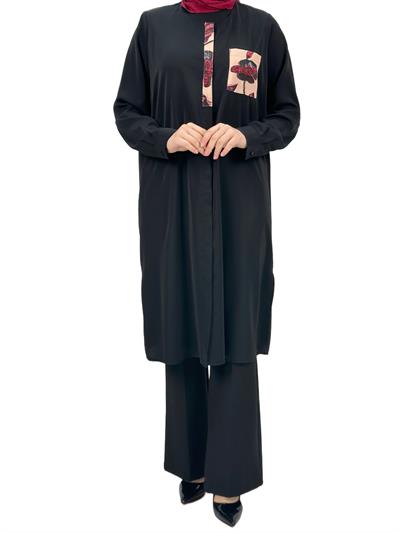Büyük Beden Uzun Tunik Siyah OTW60665