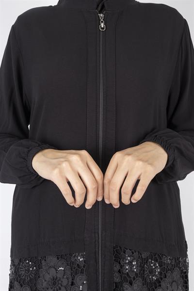 Büyük Beden Viskon Kumaş Spor Takım Siyah OTW497