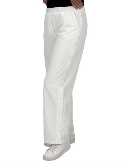 Büyük Beden Yanları Çıtçıt Detaylı Pantolon Ekru OTW3044