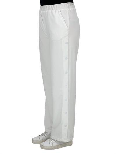 Büyük Beden Yanları Çıtçıt Detaylı Pantolon Ekru OTW3044