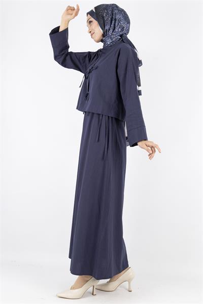 Ceketli Keten elbise Lacivert OTW8379