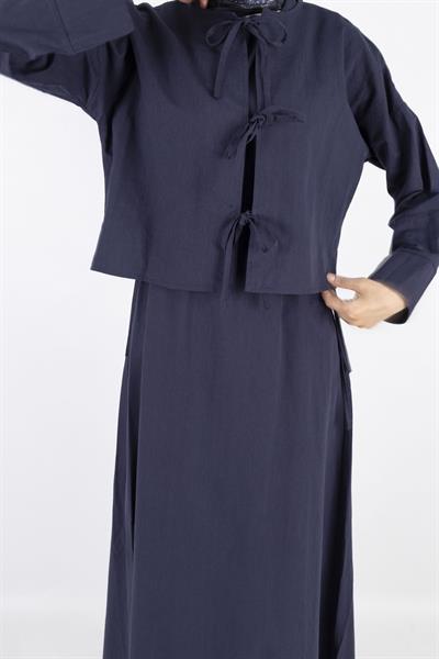 Ceketli Keten elbise Lacivert OTW8379