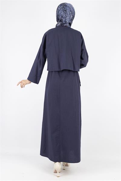 Ceketli Keten elbise Lacivert OTW8379