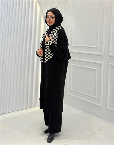 Çelik Örme Triko Hırka Siyah OTW116