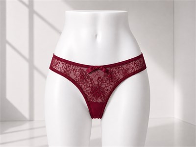 Çiçek Dantelli Sütyen Takımı Bordo OTW4342