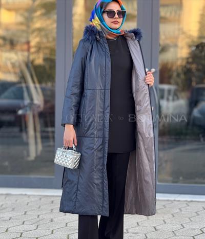 Çift Taraflı Şişme Mont Lacivert OTW36250