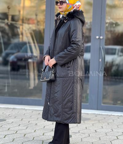 Çift Taraflı Şişme Mont Siyah OTW36250