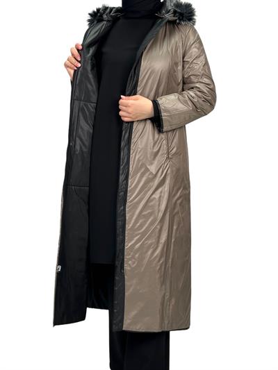 Çift Taraflı Şişme Mont Siyah OTW36250