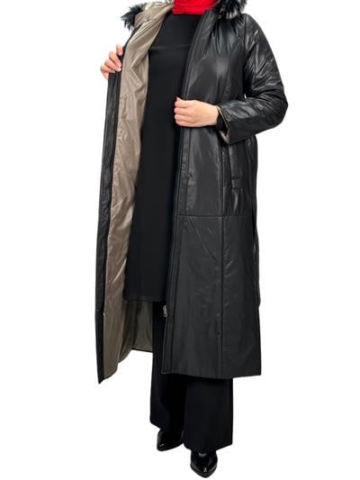 Çift Taraflı Şişme Mont Siyah OTW36250