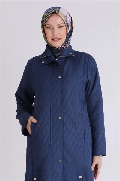 Çıtçıt Düğmeli Büyük Beden Kap Lacivert OTW25135