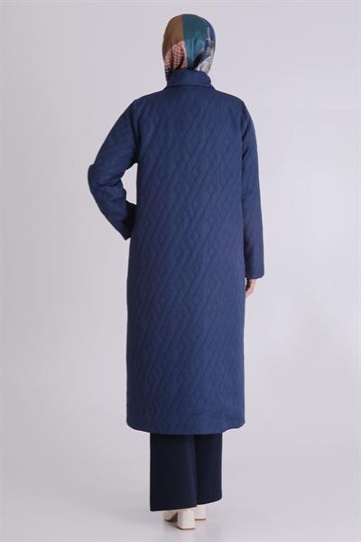 Çıtçıt Düğmeli Büyük Beden Kap Lacivert OTW25135