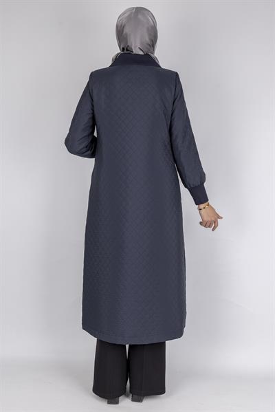 Çıtçıt Düğmeli Kapitone Tesettür Kap Lacivert OTW36297