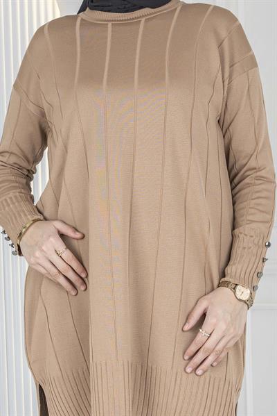 Çizgi Detaylı Merserize Tunik Bisküvi OTW1007
