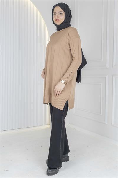 Çizgi Detaylı Merserize Tunik Bisküvi OTW1007