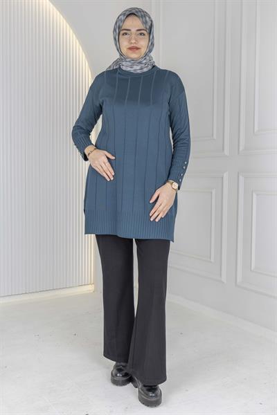 Çizgi Detaylı Merserize Tunik Nefti OTW1007