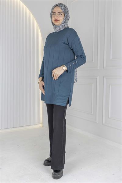 Çizgi Detaylı Merserize Tunik Nefti OTW1007