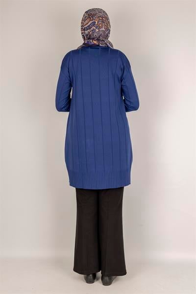 Çizgi Detaylı Merserize Tunik Saks OTW1007