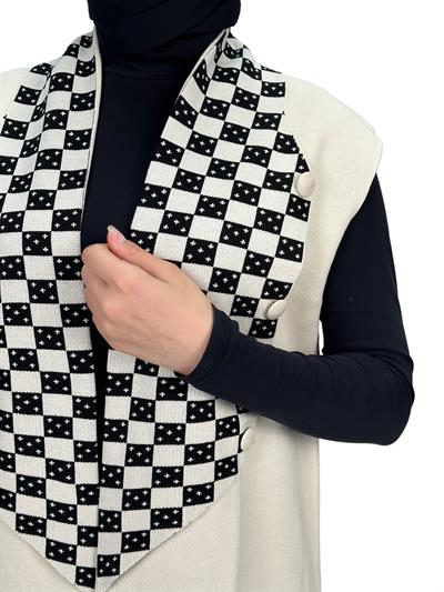 Dama Desen Yelek Krem OTW113