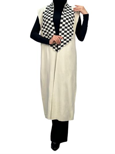 Dama Desen Yelek Krem OTW113