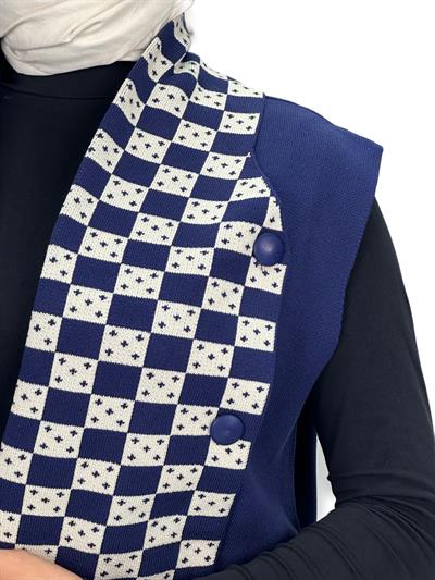 Dama Desen Yelek Lacivert OTW113