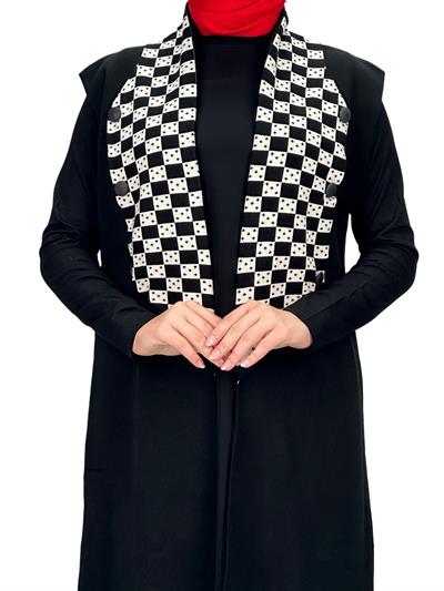 Dama Desen Yelek Siyah OTW113