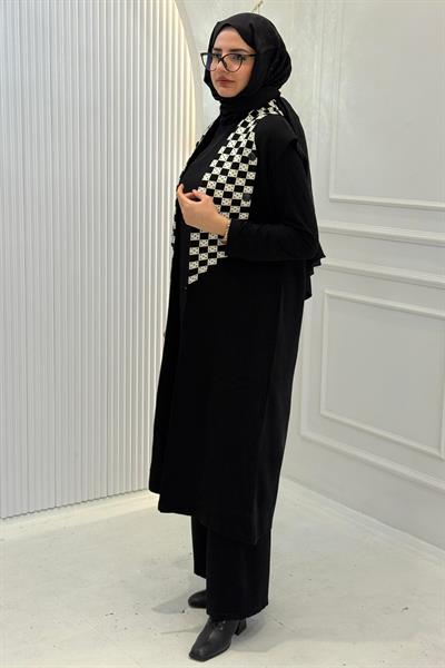 Dama Desen Yelek Siyah OTW113