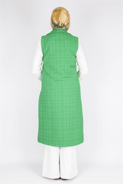 Dik Yaka Kapitone Uzun Kapüşonsuz Yelek Benetton OTW4030