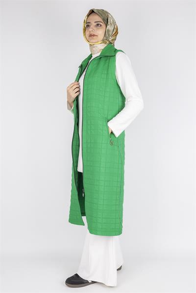 Dik Yaka Kapitone Uzun Kapüşonsuz Yelek Benetton OTW4030