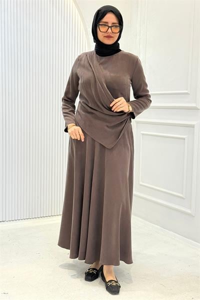 Drapeli Tensel Qupra Etekli Takım Kahve OTW8630
