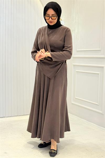 Drapeli Tensel Qupra Etekli Takım Kahve OTW8630