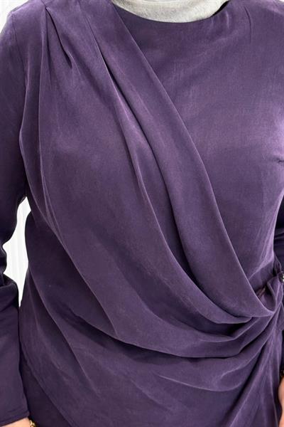 Drapeli Tensel Qupra Etekli Takım Mor OTW8630