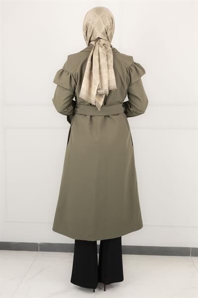 Düğme Detaylı Trençkot Haki OTW4148