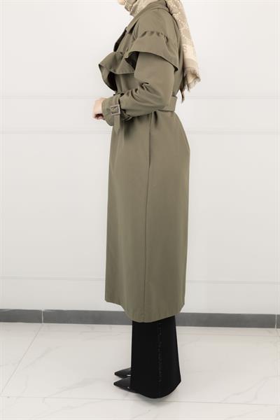 Düğme Detaylı Trençkot Haki OTW4148