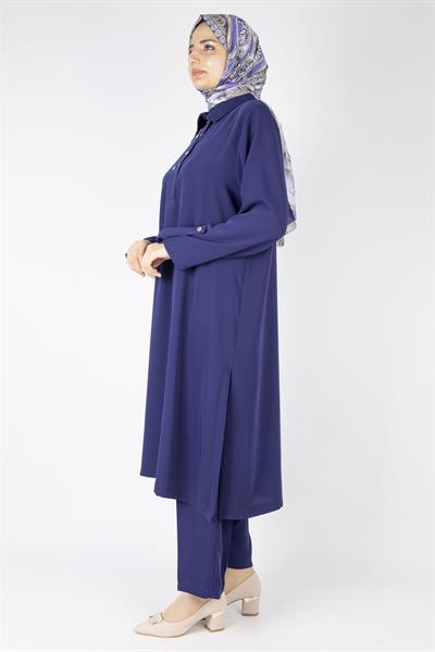 Düğme Detaylı Tunik Pantolon Takım Lacivert OTW2188