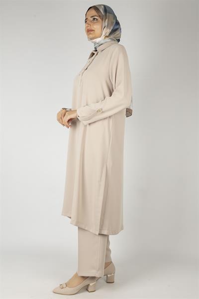 Düğme Detaylı Tunik Pantolon Takım Taş OTW2188